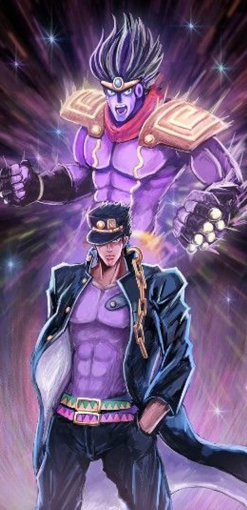 JJBA Jotaro Kujo and Star Platinum Phone Wallpaper by DalekWhoYT