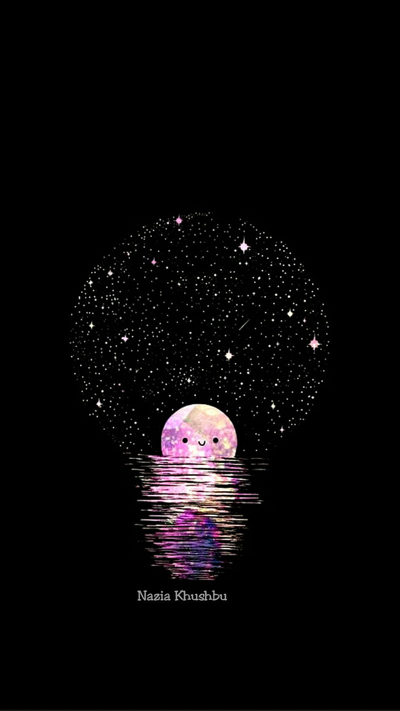 Moon night, cute, dark, nature, ocean, planet, purple, solar, system, HD phone  wallpaper | Peakpx