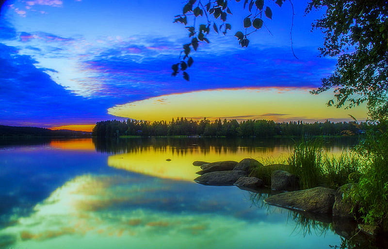 Resultado de imagem para wallpapers para pc 1366x768  Nature wallpaper,  Landscape canvas art, Water sunset