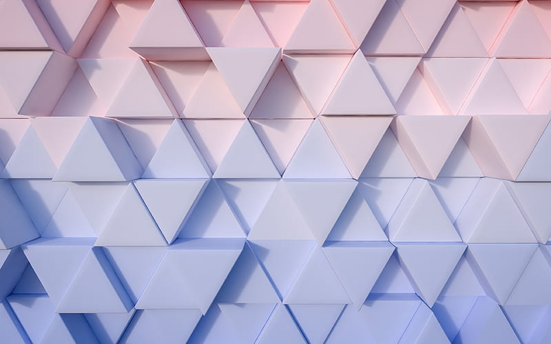 triangles textures pink and violet triangles, geometry, violet backgrounds, 3D textures, geometric shapes, triangles, HD wallpaper