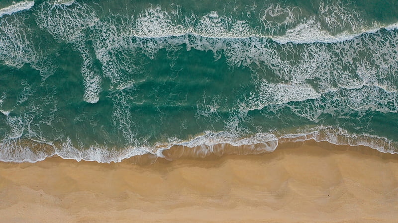 Water Waves on Brown Sand, HD wallpaper