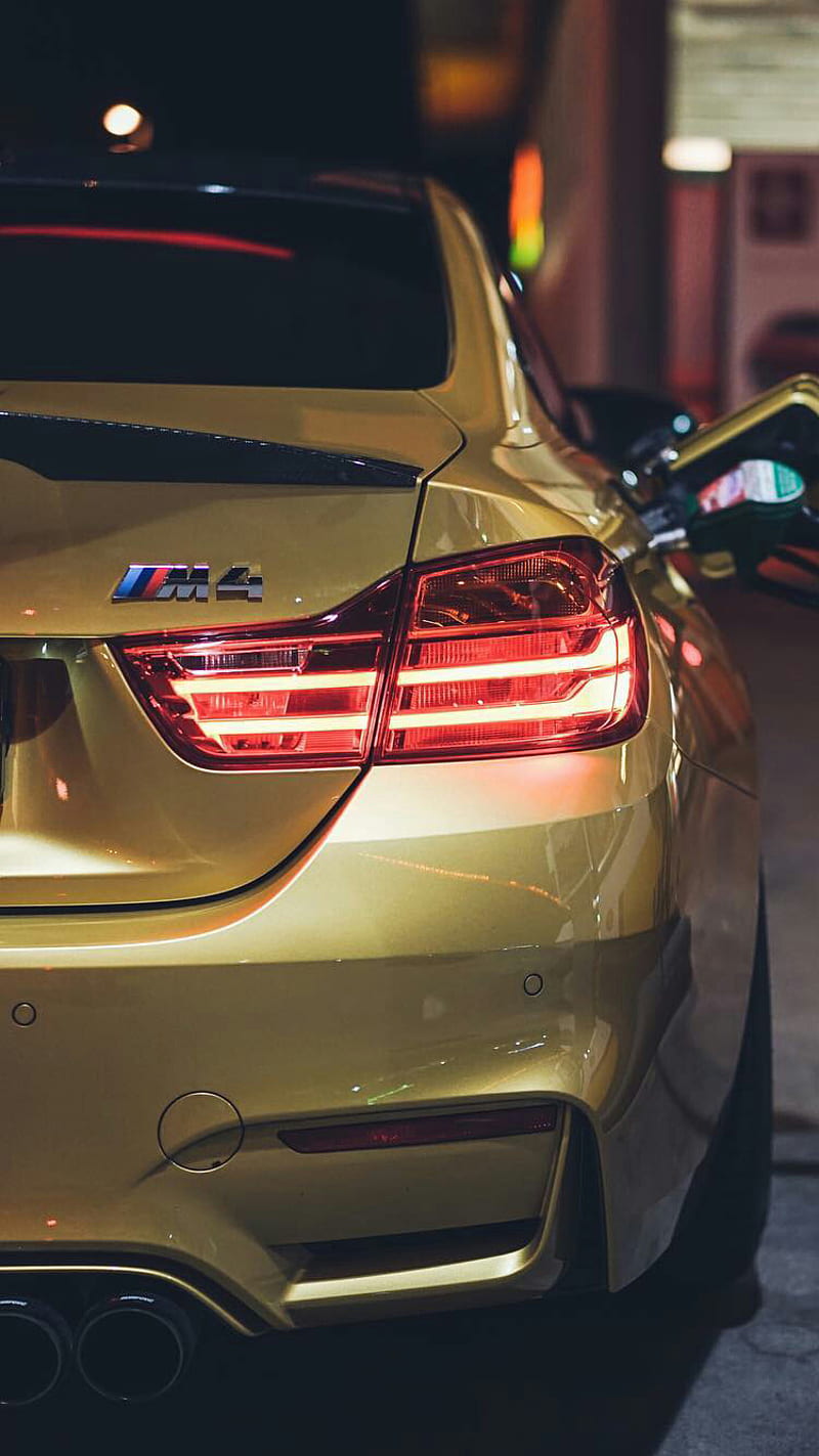 BMW M4, car, coupe, rear view, tail light, vehicle, HD phone wallpaper