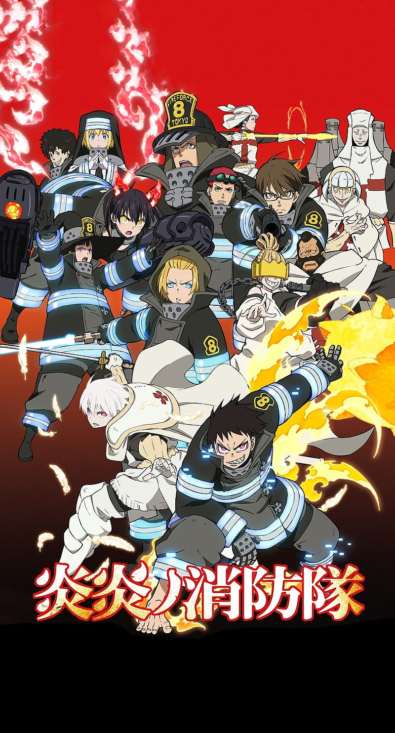 FIRE FORCE, anime, bombeiros, shinra, HD phone wallpaper
