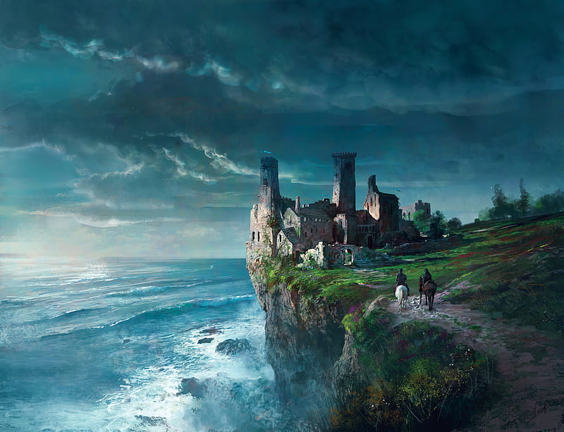 Castles, Castle, Cliff, Coast, Medieval, Ocean, HD wallpaper