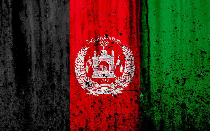 Afghanistan flag grunge, flag of Afghanistan, Asia, Afghanistan, national symbols, Afghanistan national flag, HD wallpaper