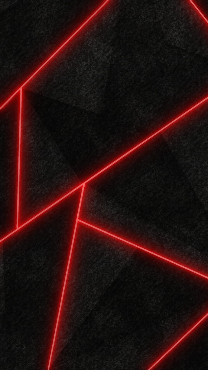 Red lines, abstract, black, black and red, geometry, HD phone wallpaper
