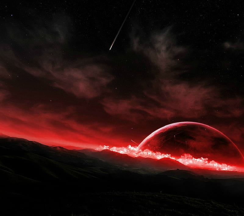 space, planet, red, HD wallpaper