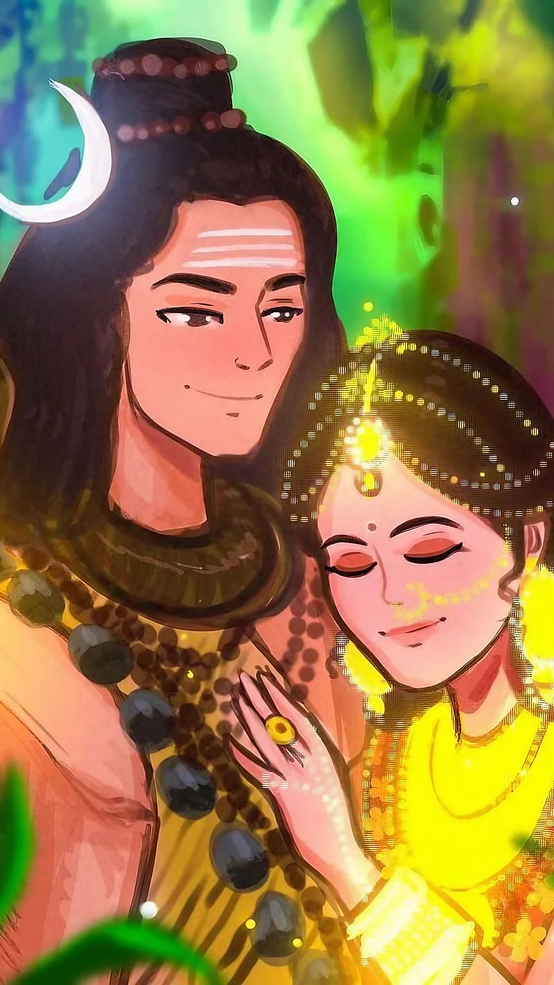 HD wallpaper Mahadev And Parvati Krishna and Raddha illustration God  Lord Shiva  Wallpaper Flare