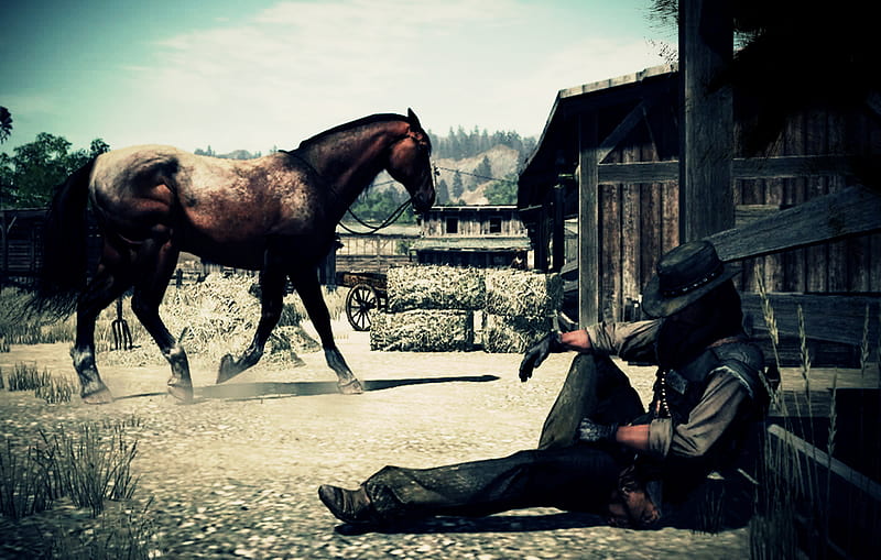 red dead redemtion john and horse, red, ps3, dead, john marston, red dead redemtion, playstation 3, horse, playstation, wild west stable, ps, redemtion, HD wallpaper