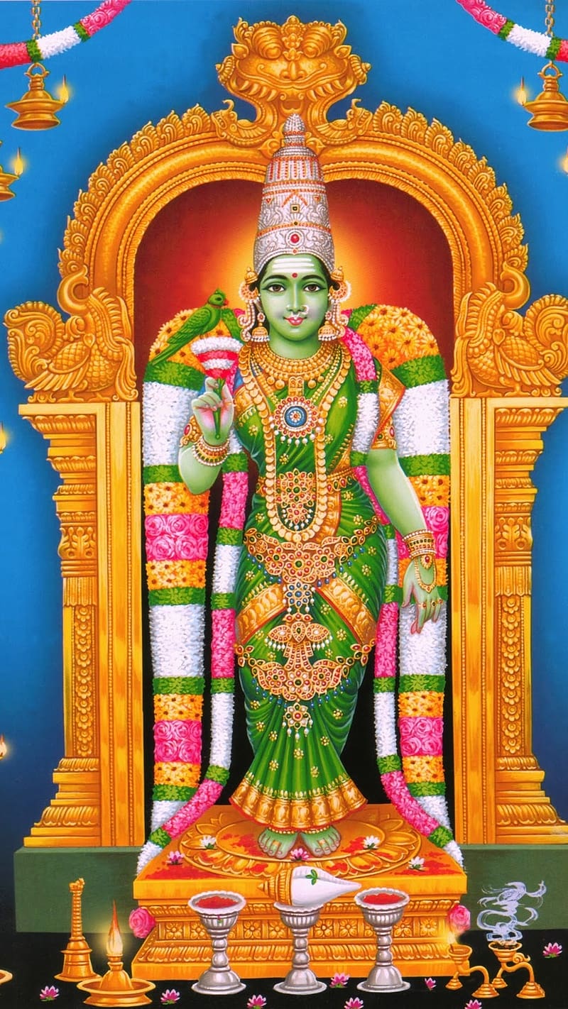 Meenakshi Amman, Moolavar, lord, god, HD phone wallpaper