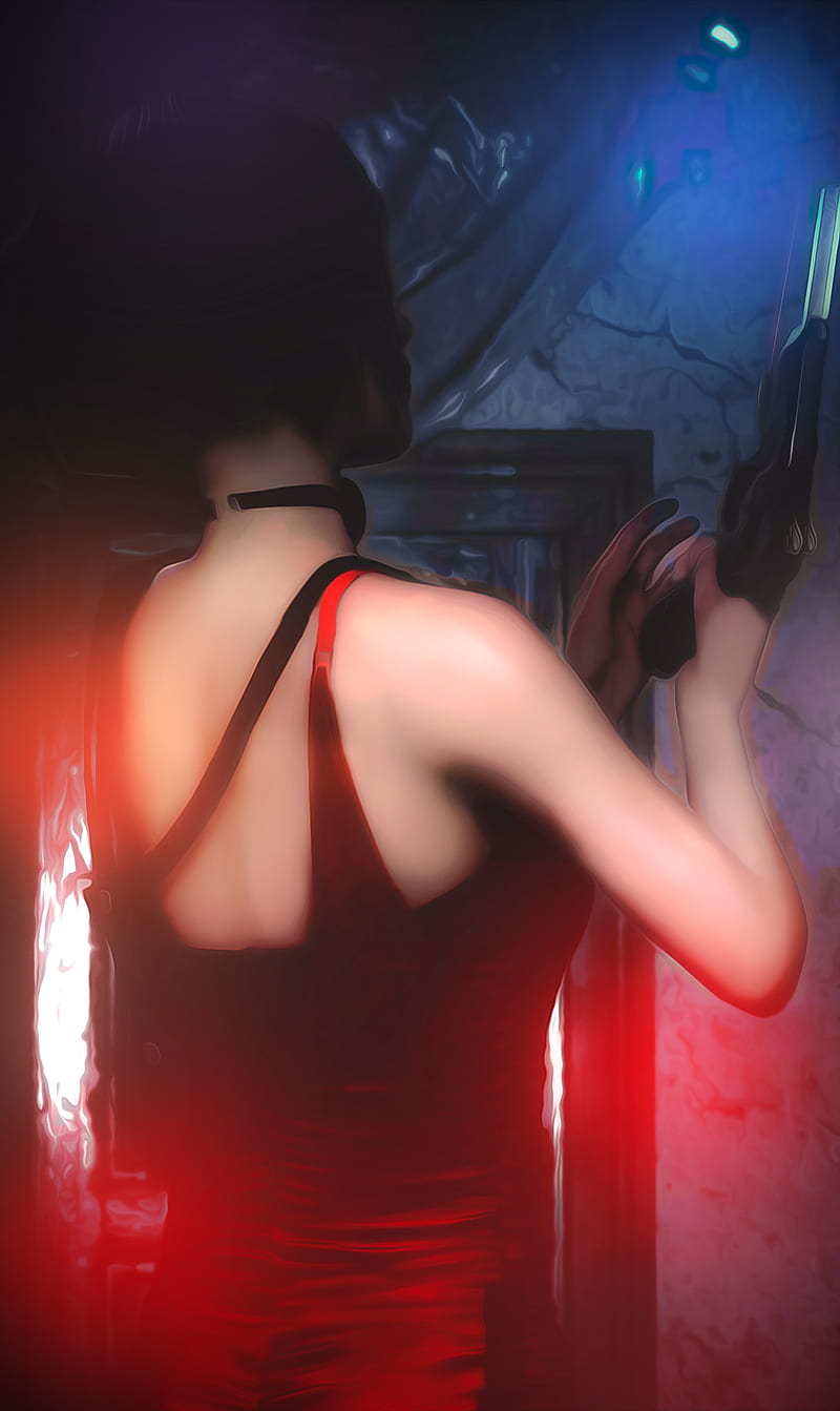 Ada Wong, Resident Evil, video game art, video game girls, gun, back, HD phone wallpaper