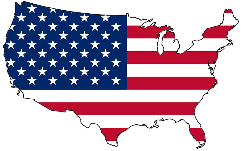 UNITED STATES FLAG MAP, stars, flags, american, us, map, HD wallpaper