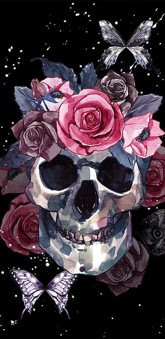 Skull Roses iPhone Wallpaper  iPhone Wallpapers
