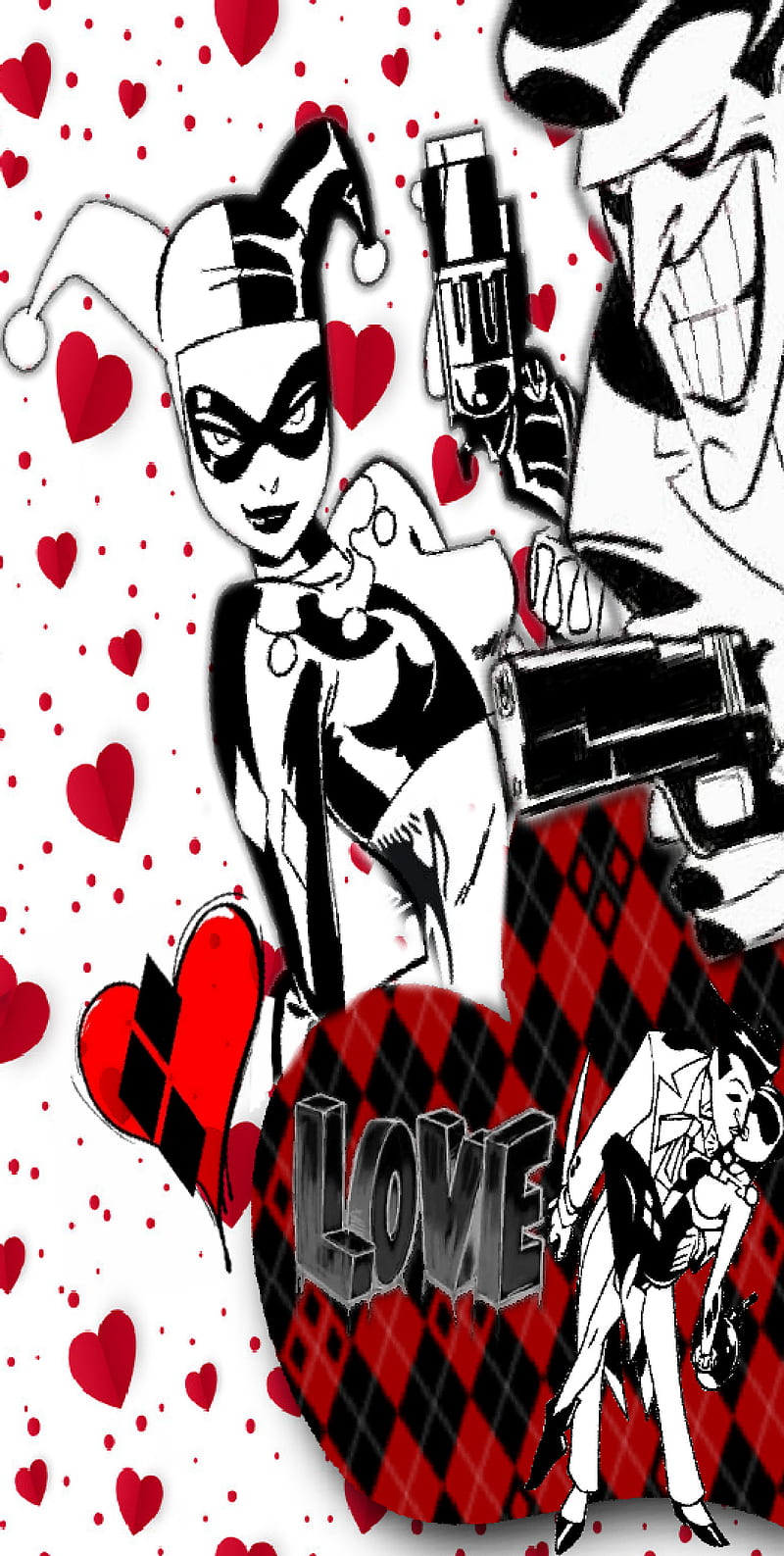 Madness in love, comics, crazy, dc, harley, joker, kiss, quinn, red, HD  phone wallpaper | Peakpx