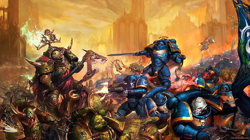 Warhammer 40k Warrior Battle, HD wallpaper