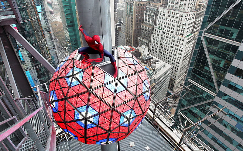 Spiderman, Manhattan, superheroes, New York, HD wallpaper