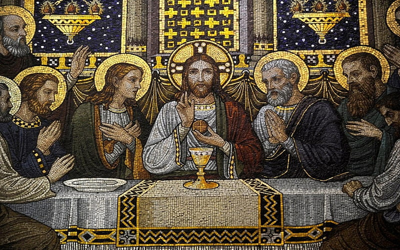 Last Supper, disciples, mosaic, Jesus Christ, HD wallpaper