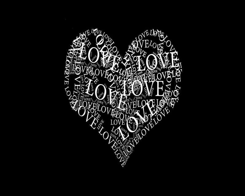 Love heart, black background, for you, heart, i love you, love, HD ...