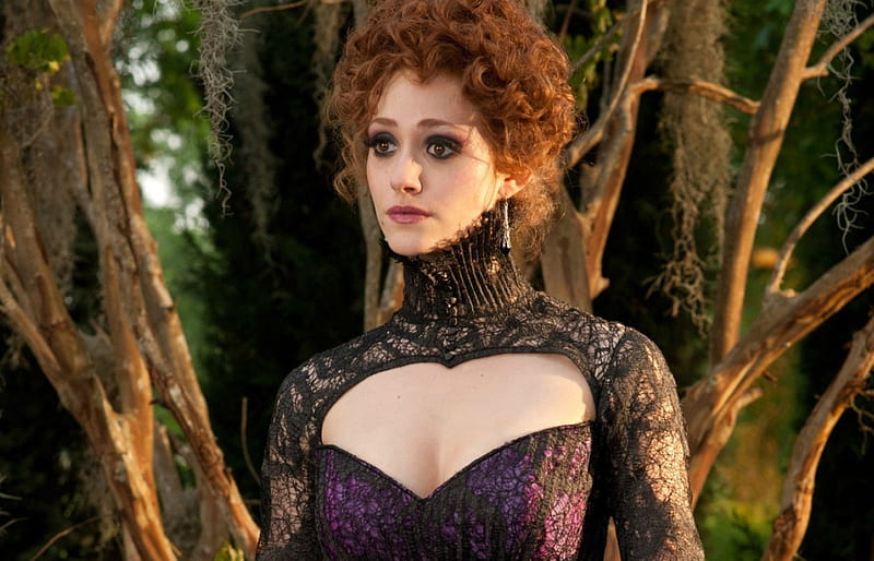 Emmy Rossum as Ridley Duchannes, dress, movie, redhead, black, beautiful  creatures, HD wallpaper | Peakpx