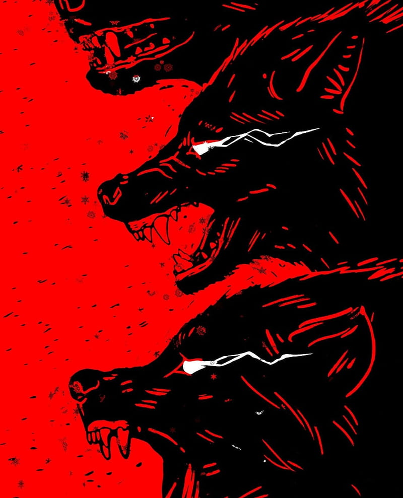 Wolfs by dread, red, HD phone wallpaper