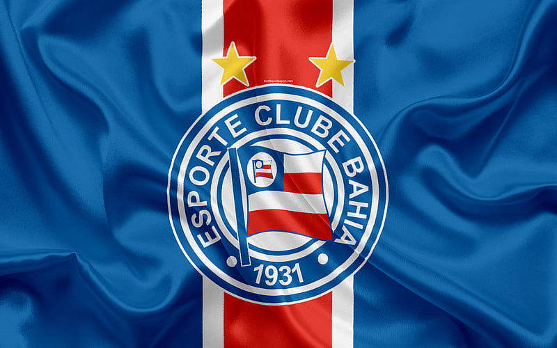 Bahia FC, Brazilian football club, emblem, logo, Brazilian Serie A, football, Salvador, Bahia, Brazil, silk flag, HD wallpaper