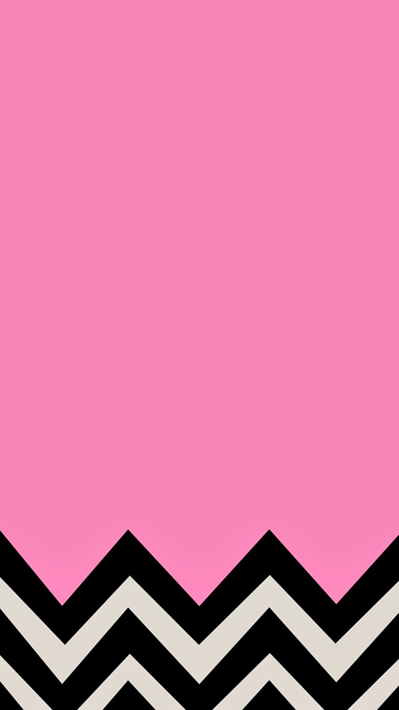Zig Zag, black, cute, pink, simple, white, HD phone wallpaper