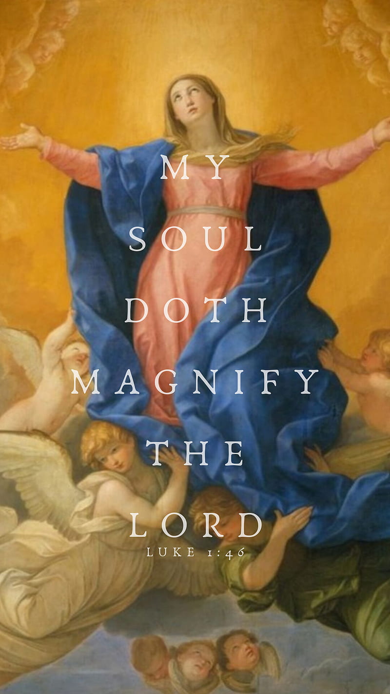 Assumption of Mary, angels, assumption, catholic, christian, christianity, heaven, jesus, mary, HD phone wallpaper