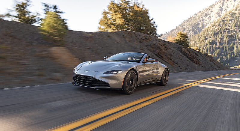 2021 Aston Martin Vantage Roadster (Color: Spirit Silver; US-Spec) - Front Three-Quarter , car, HD wallpaper 2021 Aston Martin Vantage Roadster (Color: Spirit Silver; US-Spec) - Front Three-Quarter , car, HD wallpaper