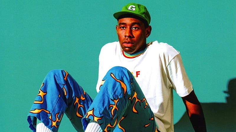 Tyler The Creator Is Wearing White T-Shirt Blue Pants And Green Cap Tyler The Creator, HD wallpaper