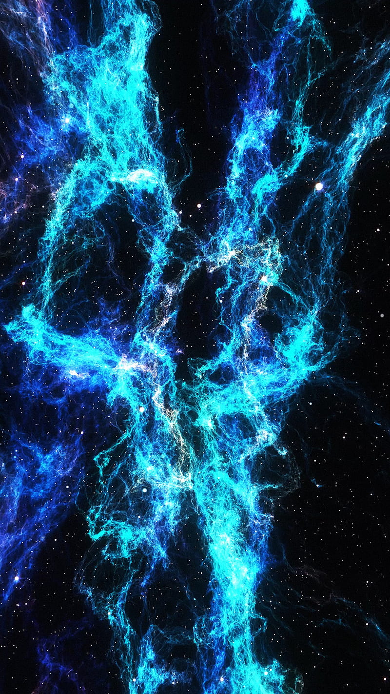 aqua nebula, blue, cloud, cyan, galaxy, scifi, space, stars, universe, HD phone wallpaper