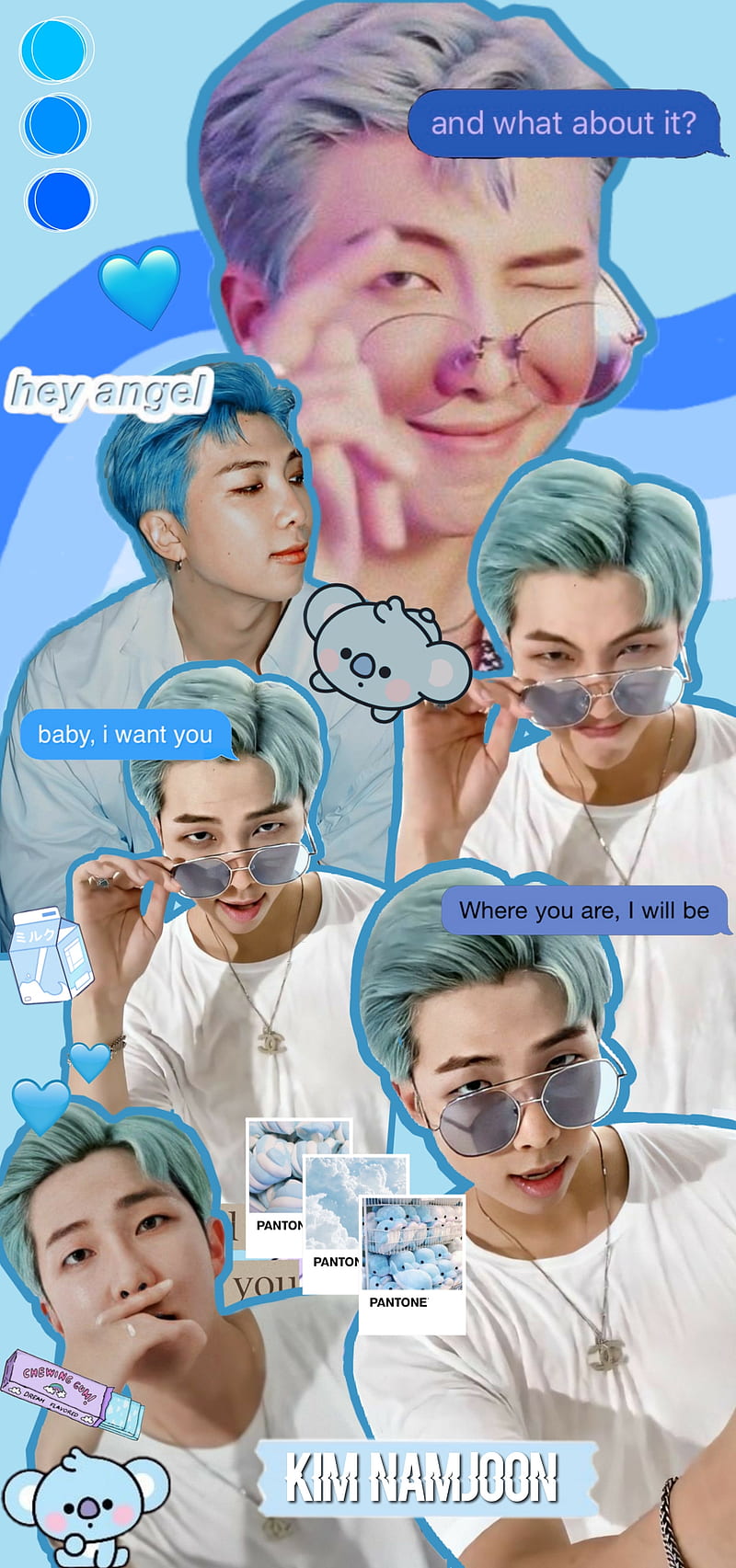 Namjoonie, blue, blue aesthetic, bts, namjoon, namjoon bts, rm, rm bts, HD phone wallpaper