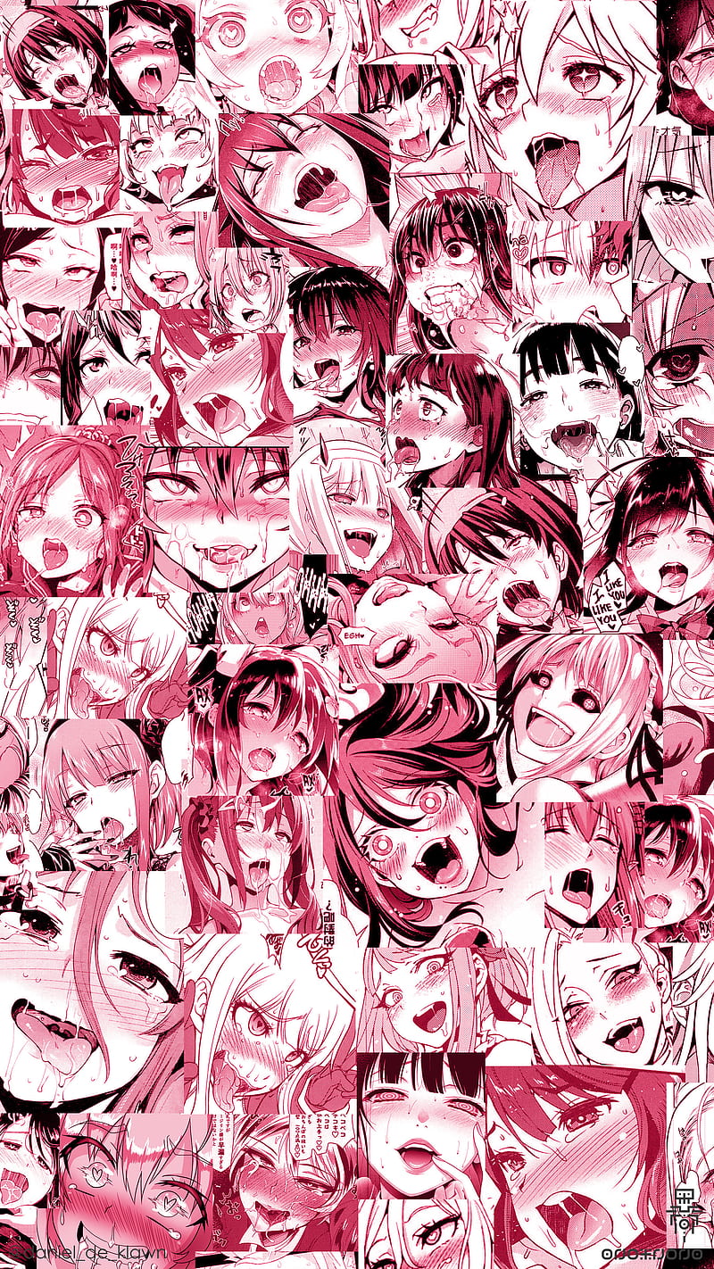 Ahegao Pink, anime, girl, girlface, girls, pattern, white, HD phone  wallpaper | Peakpx