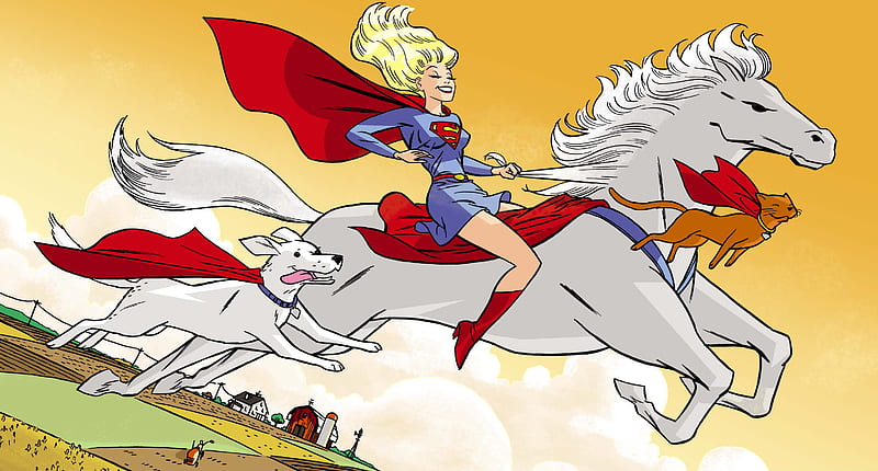 Comics, Supergirl, Kara Zor‑El, Krypto (DC Comics), HD wallpaper
