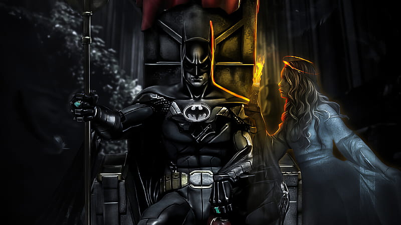 Batman Throne Artwork , batman, superheroes, artwork, artstation, HD wallpaper