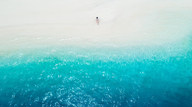 beach, Nature Ultra, Nature, beach, View, Water, Sand, Aerial Drone, bluewater, crystalclearwater, HD wallpaper