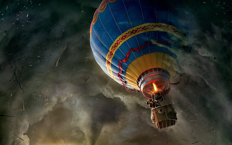 Hot Balloon In Wizard Of Oz, Sky, Balloon, Clouds, Wizard Of Oz, Movie, Hot, HD wallpaper
