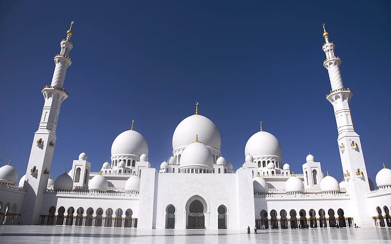 sheikh zayed grand mosque abu dhabi-Architecture Decoration landscape, HD wallpaper