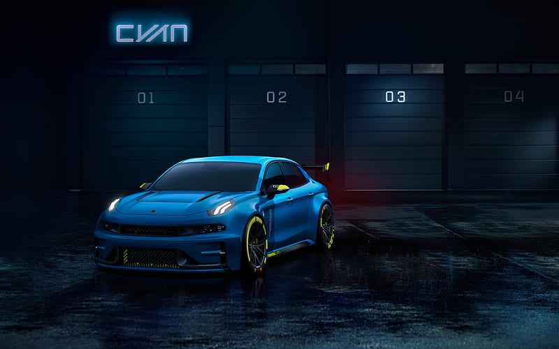 Lynk And Co 03, night, garage, 2019 cars, sportscars, Lynk And Co, HD wallpaper