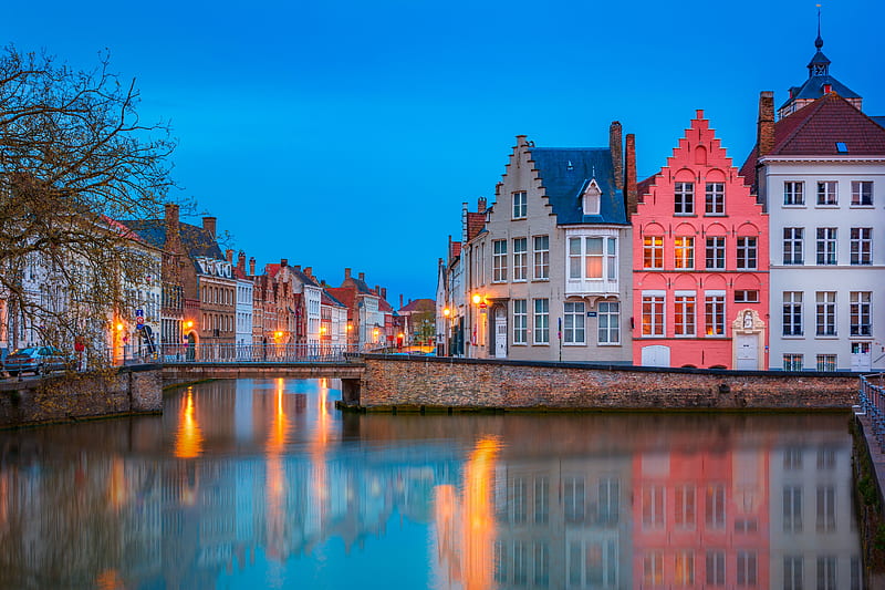 Towns, Bruges, Town, Belgium, House, Canal, HD wallpaper