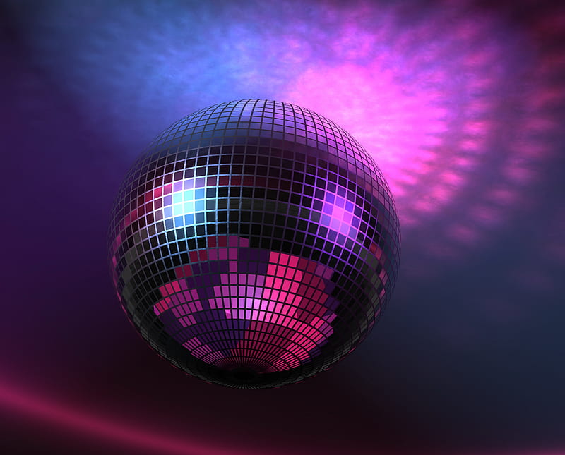 Music is here, abstact, ball, disco, electronic, notes, HD wallpaper