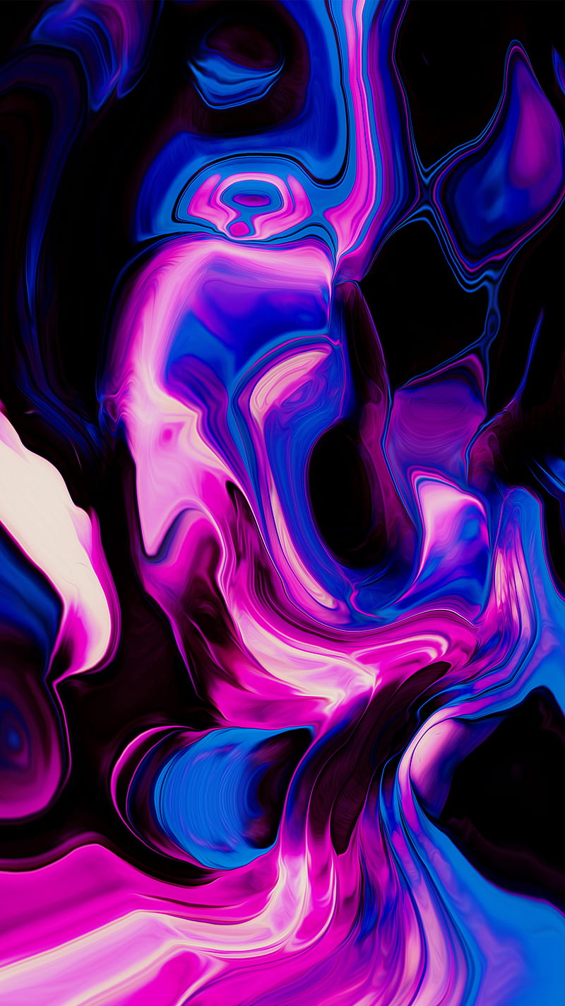 Fluid 19, Dorian, abstract, abstraction, aesthetic, black, colorful, digital, graphic, painting, pink, psicodelia, purple, trippy, vaporwave, HD phone wallpaper