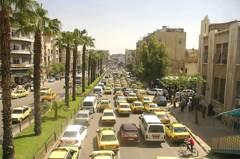 Damascus, street, syria, traffic, HD wallpaper