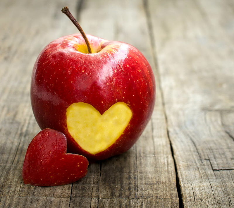 Love Apple, heart, sweet, HD wallpaper