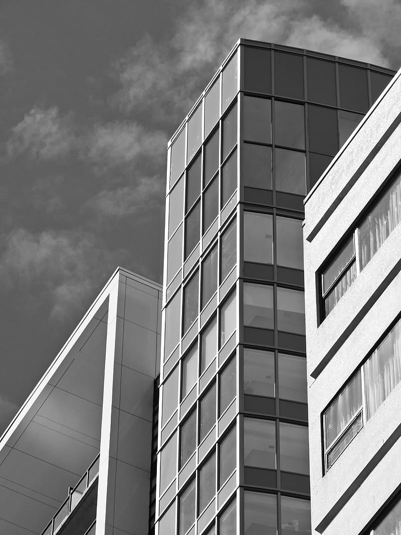 buildings, architecture, bw, gray, HD phone wallpaper