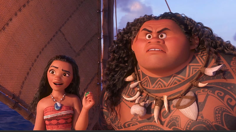 Moana (2016), poster, fantasy, movie, girl, moana, maui, disney, HD wallpaper