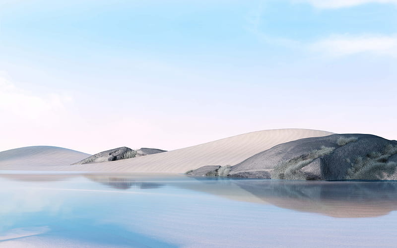 Desert lake 2021 Windows 11 Scenery, HD wallpaper