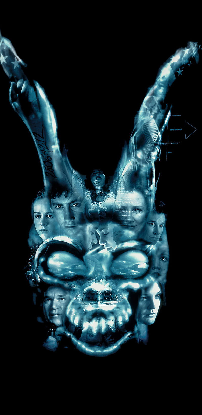 Donnie Darko, 929, black, blue, cool, new, poster, skull, HD phone wallpaper