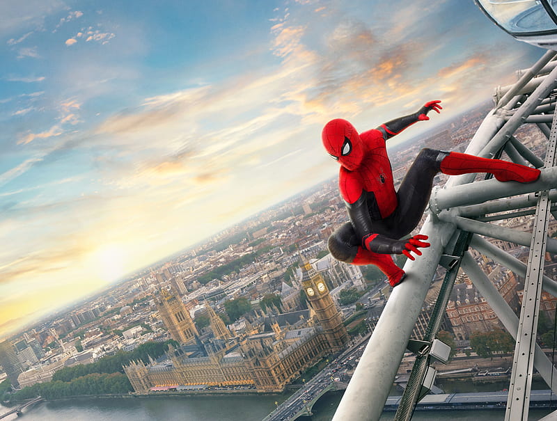spider-man: far from home, superhero, climbing, Movies, HD wallpaper