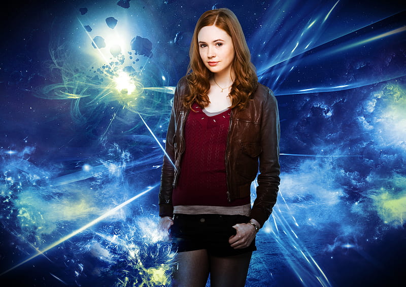 Doctors Companion, red, who, redhead, space, travel, box, woman, hair, tardis, dr, hot, police, blue, doctor, babe, time, gillan, sexy, cute, karen, bbc, girl, lady, HD wallpaper