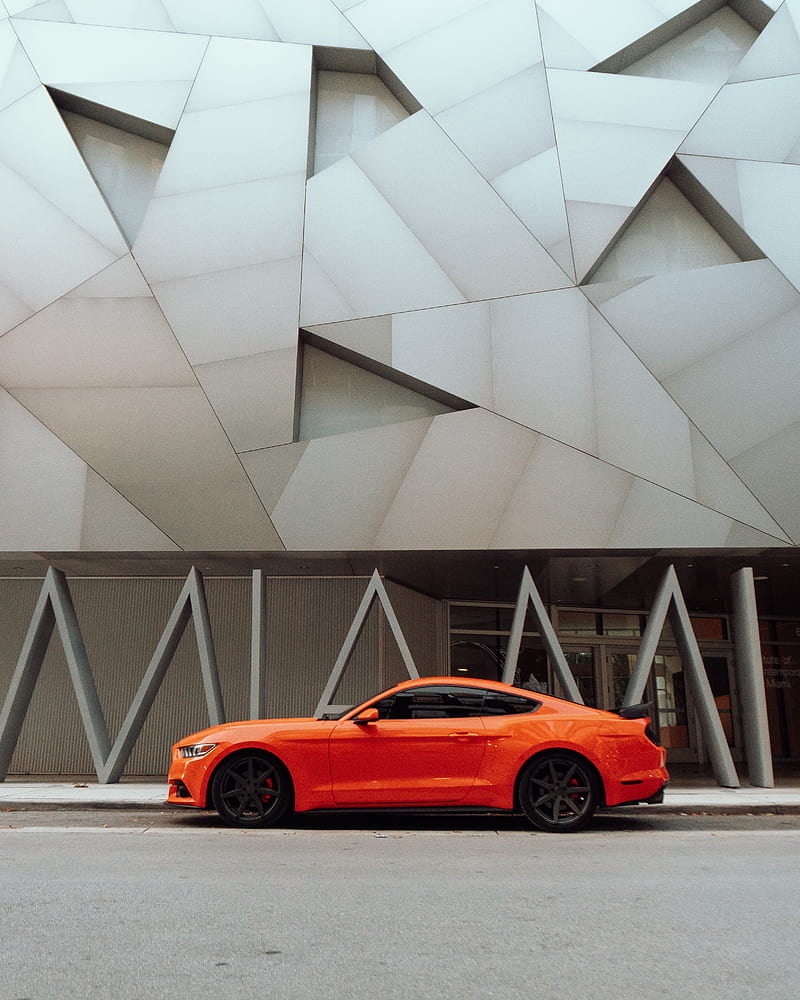 sports car, car, side view, orange, HD phone wallpaper